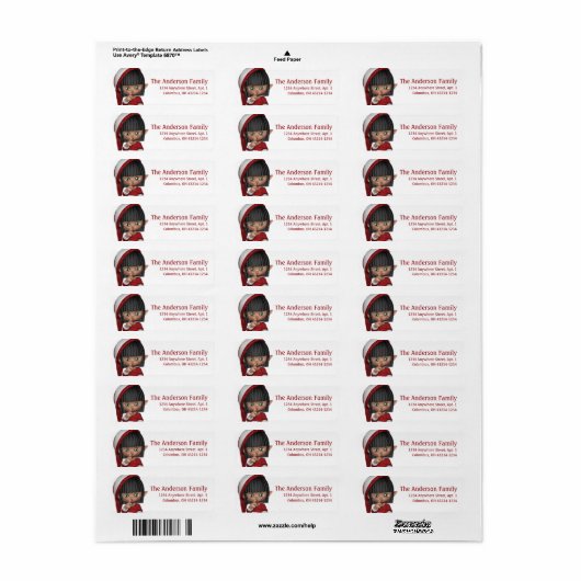 Étiquette Père Noël Little Helper Elf Christmas d3 (Feuille entière)