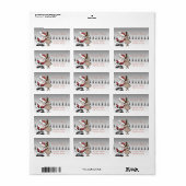 Étiquette Père Noël lunatique, Noël des rennes (Feuille entière)