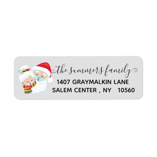 Étiquette Père Noël manuscrite Mme Claus Noël 2020 Adresse (Devant)
