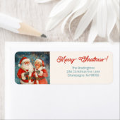 Étiquette Père Noël Mme Claus Joyeux Noël (En situation)