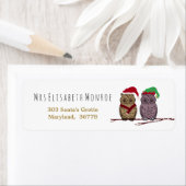 Étiquette Père Noël Owl et Elf Owl (En situation)