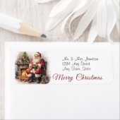 Étiquette Père Noël par foyer Joyeux Noël (En situation)