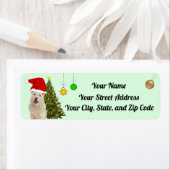 Étiquette Père Noël Paws - Husky Dog Adresse de Noël (En situation)