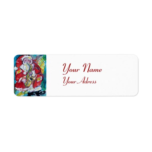 Étiquette PÈRE NOËL & SAX, PARTI JAZZ DE NOËL Blanc (Devant)