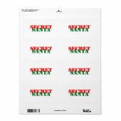 Étiquette Père Noël secrète (Feuille entière)