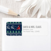 Étiquette Père Noël sur le Motif à genoux (En situation)