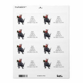 Étiquette Père Noël Sur Rhino Rhinoceros (Feuille entière)