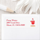 Étiquette Père Noël tropical (En situation)