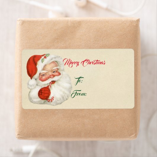 Étiquette Père Noël vintage (En situation)