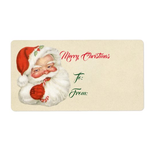 Étiquette Père Noël vintage (Devant)