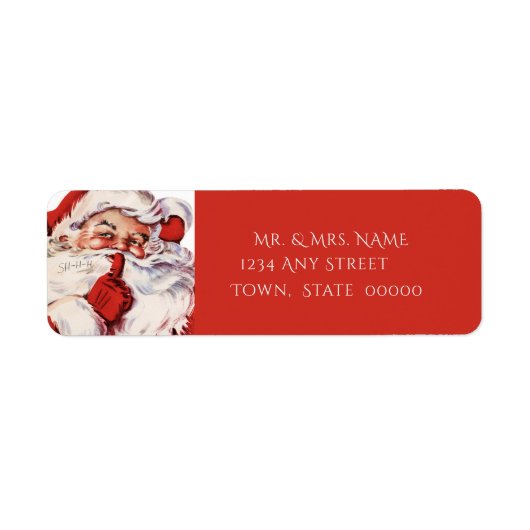 Étiquette Père Noël vintage, personnalisé (Devant)