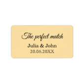 Étiquette Perfect Match Wedding Matchbox – Premium Edition (Devant)