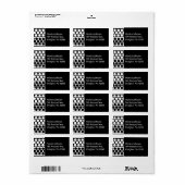 Étiquette Perles noires et blanches (Feuille entière)