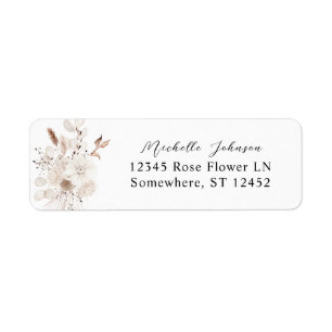 Étiquette Perles & White Floral Adresse de retour
