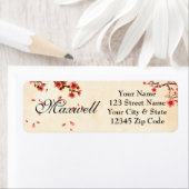 Étiquette Personalised pink floral return address labels (En situation)