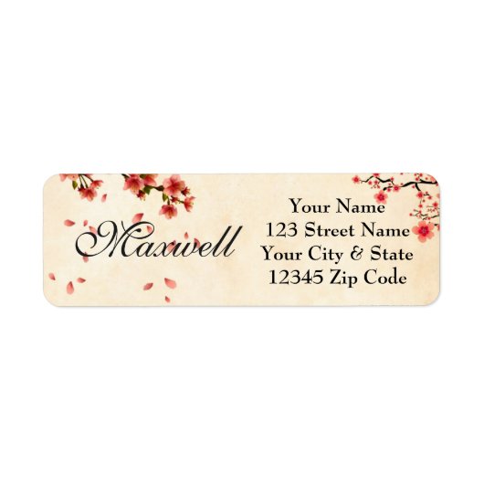 Étiquette Personalised pink floral return address labels (Devant)