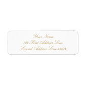 Étiquette Personalized Elegant Gold & White Return Address (Devant)