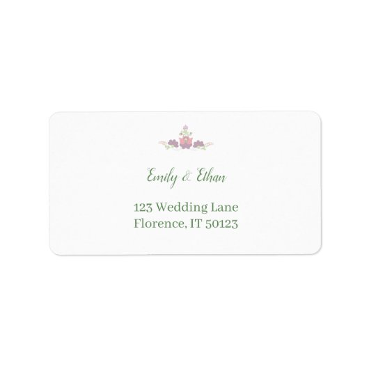Étiquette Personalized Folk Floral Wedding Greenery Design (Devant)
