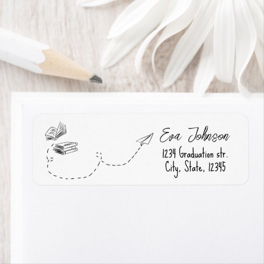 Étiquette Personalized Graduation Return Address Label  (En situation)