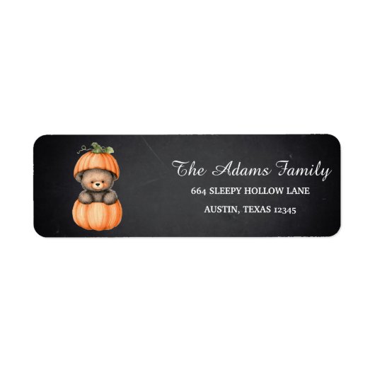 Étiquette Personalized Halloween Chalkboard Little Pumpkin L (Devant)