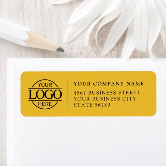 Étiquette Personalized Modern Business Logo Return Address (En situation)