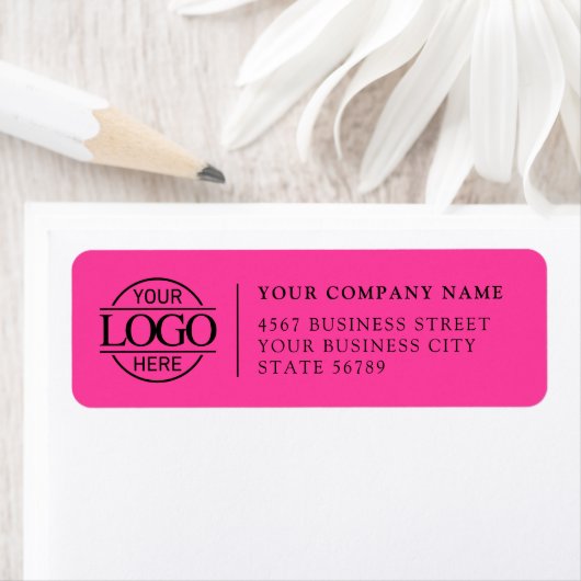 Étiquette Personalized Modern Business Logo Return Address (En situation)
