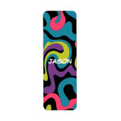 Étiquette Personalized Neon Abstract Pattern — Retro Design (Devant)