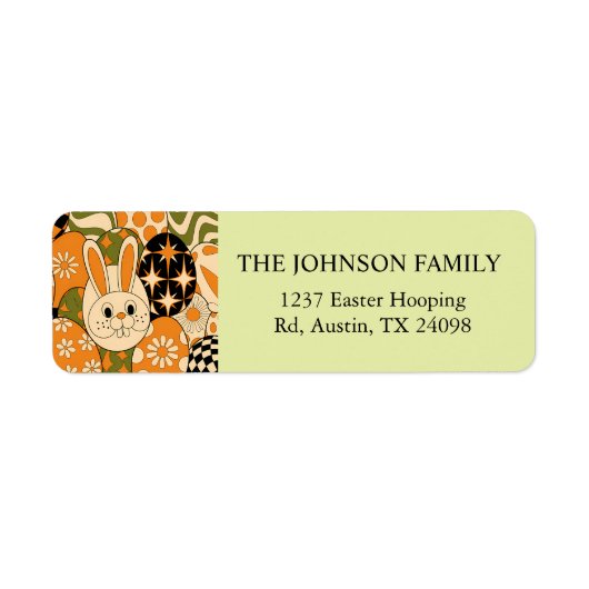 Étiquette Personalized Retro Easter Return Address Label (Devant)