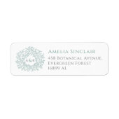 Étiquette Personalized sage green wedding return address (Devant)