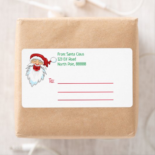 Étiquette Personalized Santa Claus Mailing Label (En situation)