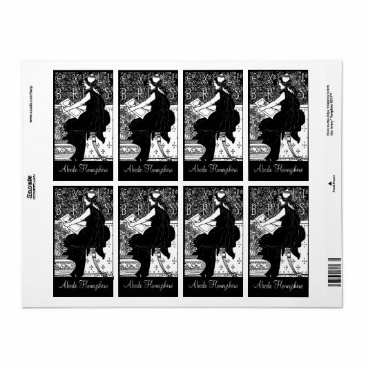 Étiquette Personalized Vintage Lady (Feuille entière)
