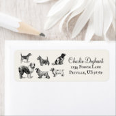 Étiquette Personalized Vintage Victorian Various Dog Bal (En situation)