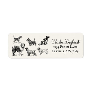 Étiquette Personalized Vintage Victorian Various Dog Bal