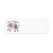 Étiquette Personnages en allumettes Enregistrer La Date (Devant)