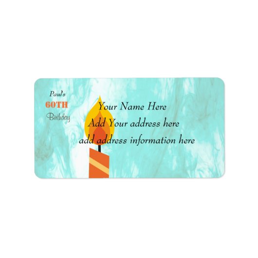 Étiquette Personnalisable 60e anniversaire retour/étiquettes (Devant)