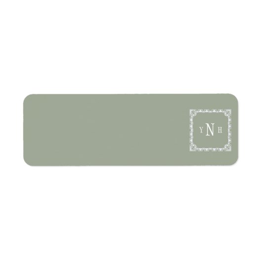 Étiquette Personnalisable avec Monogramme à trois lettres (Devant)