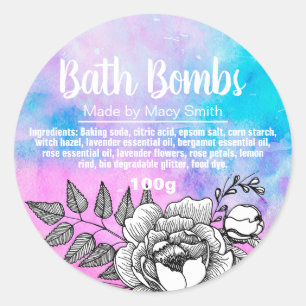 Étiquette personnalisable de bombe de Bath