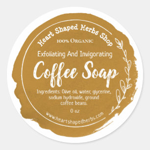 Étiquette personnalisable de savon de café fait