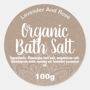 Étiquette personnalisable de sel de Bath