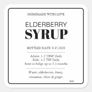 Étiquette personnalisable de sirop de sureau ZEB_0