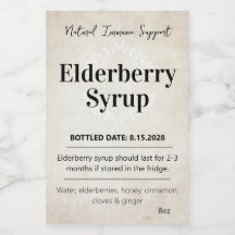 Étiquette personnalisable de sirop de sureau ZEB_0