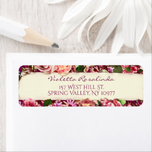 Étiquette Personnalisable Fille Vintage Joie Florale Au Mond