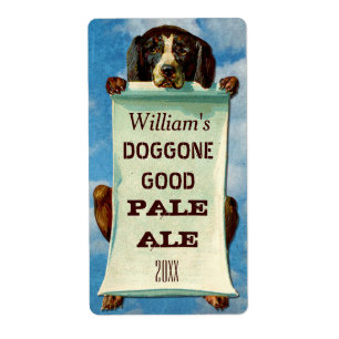 Étiquette Personnalisable Home Beer Brewer : Chien Vintage