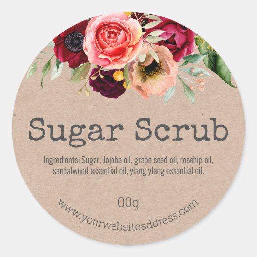 Étiquette Personnalisable Pour Le Scrub À Sucre Fa (Devant)