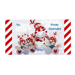 Étiquette Personnalisable Snowman Teddy Bear Tags Christmas