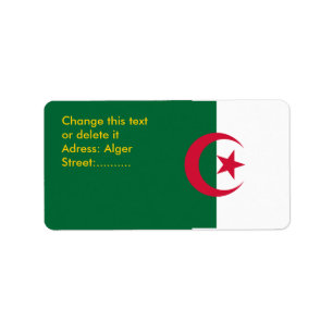 Étiquette personnalisé avec drapeau d'Algérie