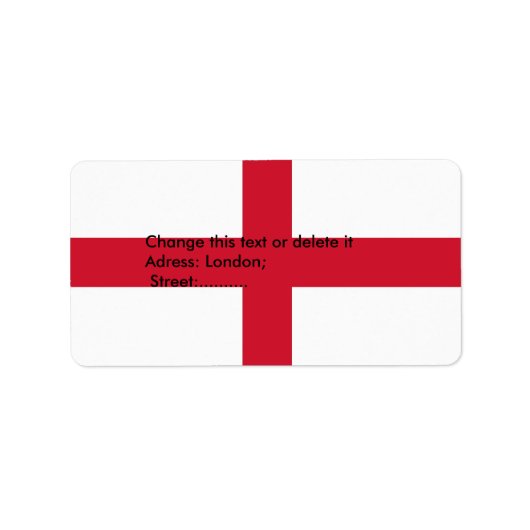 Étiquette personnalisé avec drapeau d'Angleterre (Devant)