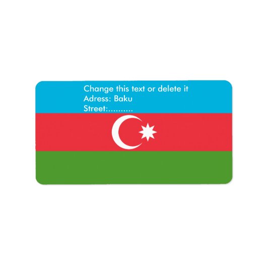 Étiquette personnalisé avec drapeau d'Azerbaïdjan (Devant)