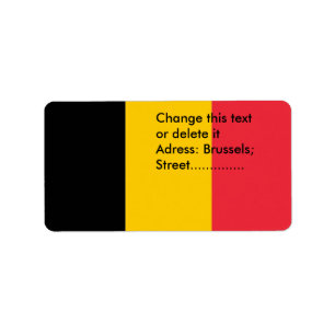 Étiquette personnalisé avec drapeau de Belgique