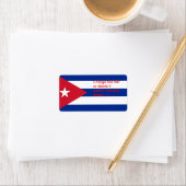 Étiquette personnalisé avec drapeau de Cuba (En situation)